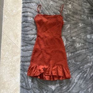 Rust color mini dress